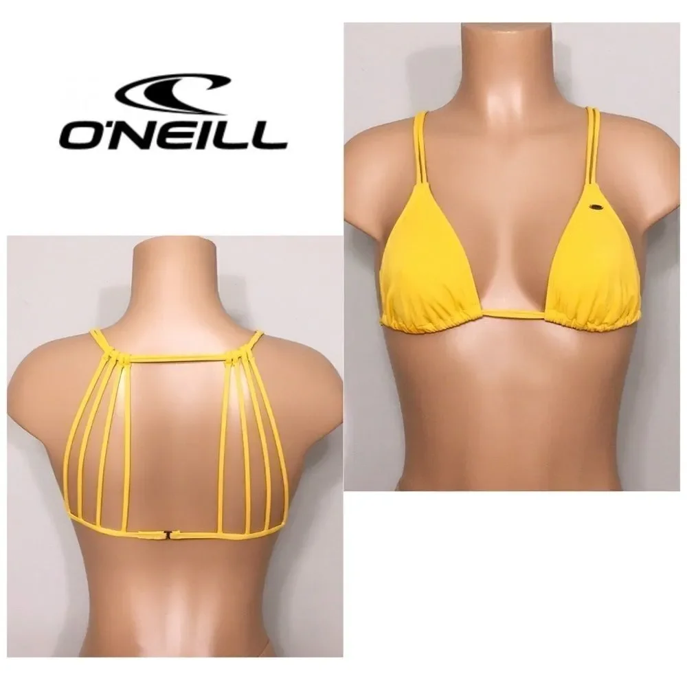 O’Neill golden yellow strappy bikini set. NWT